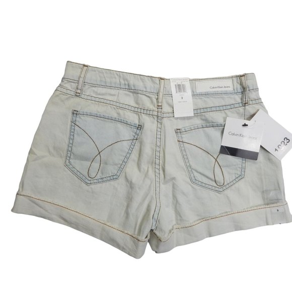 Calvin Klein Mid Rise Denim Jeans Shorts Womens Size 2 NWT - Picture 6 of 8